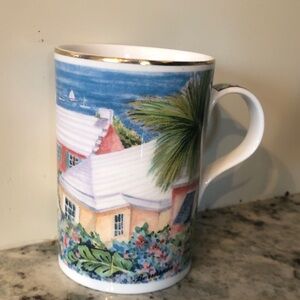 Tropical Paradise Blue and White Mug/ The Bahamas